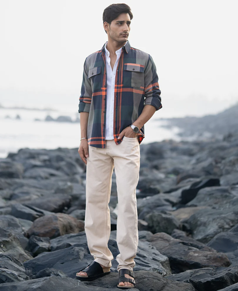 Multicolour Structure Checked Shirt - Image 6