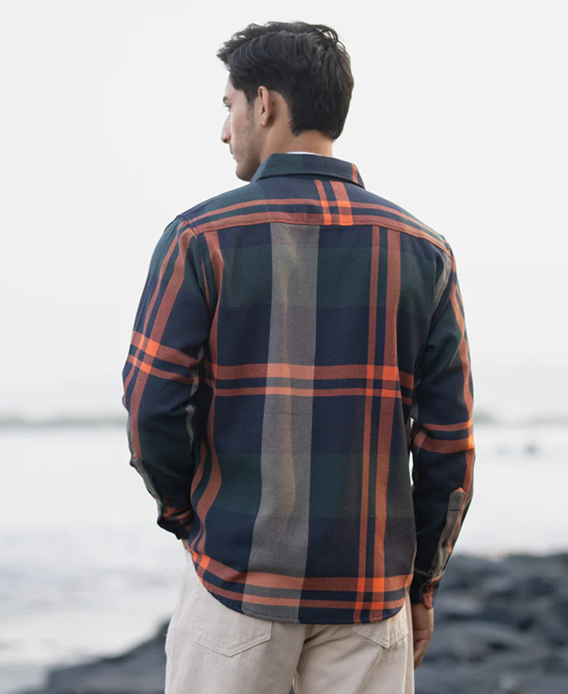 Multicolour Structure Checked Shirt - Image 7