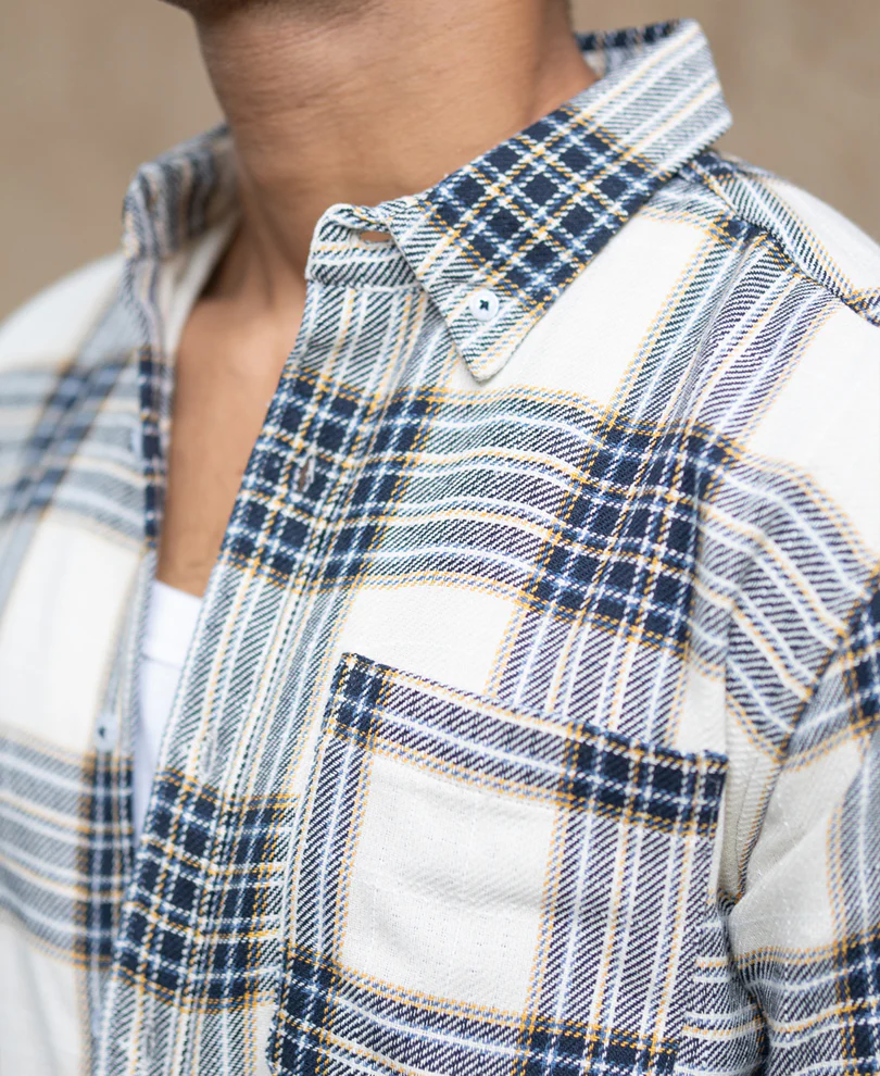 Multicolour Structured Checks Button Down Shirt - Image 2
