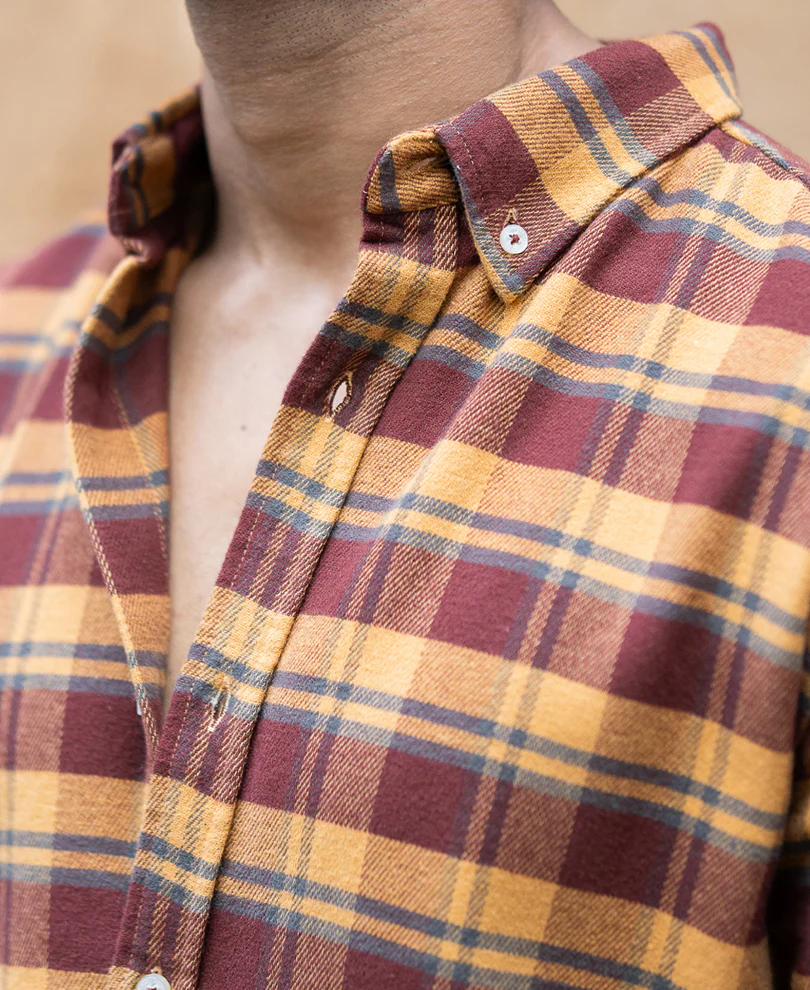 Mustard And Brown Checks Shirt - Image 4
