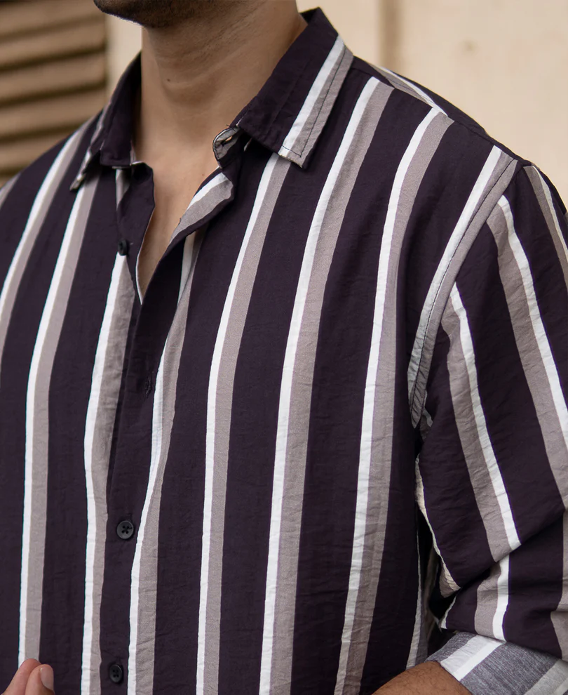 Navy And Grey Stripe Shirt - Image 4