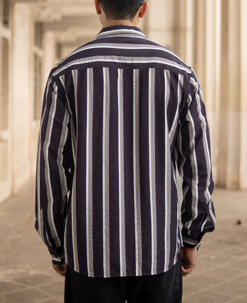 Navy And Grey Stripe Shirt - Image 5