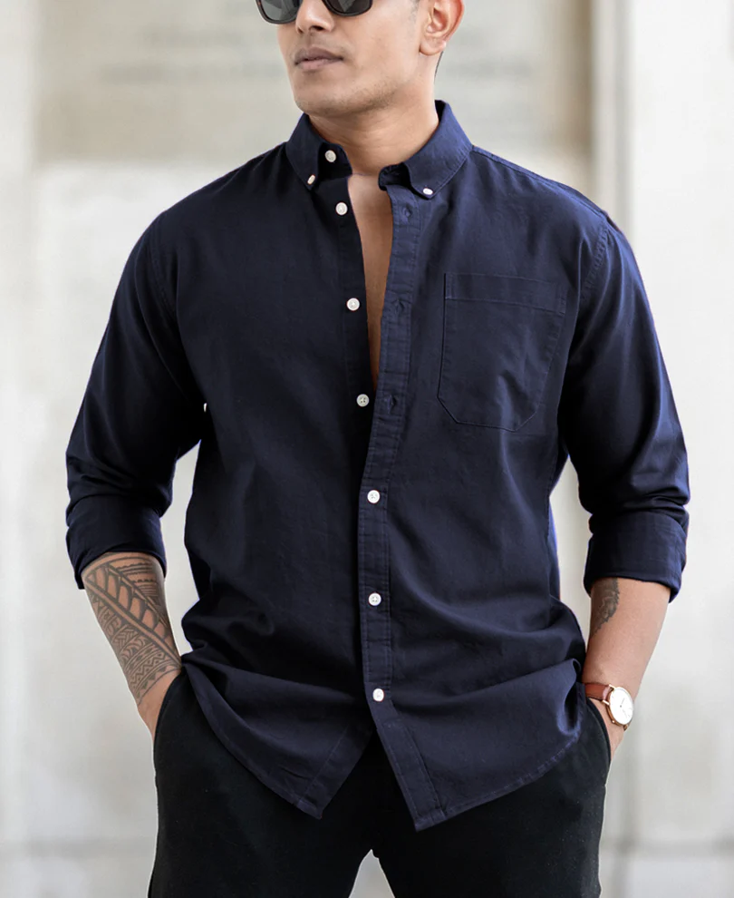 Navy Oxford Shirt - Image 2