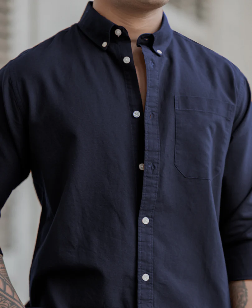 Navy Oxford Shirt - Image 4