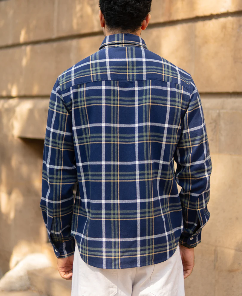 Navy Checks Shirt - Image 5