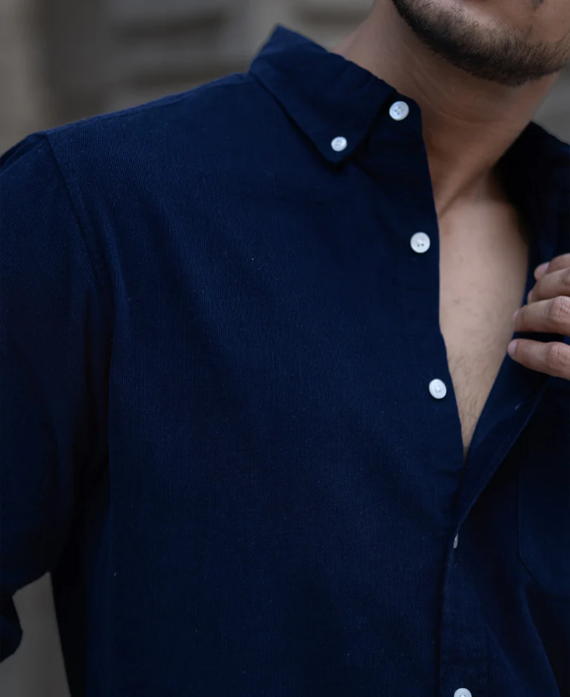 Navy Corduroy Shirt - Image 2