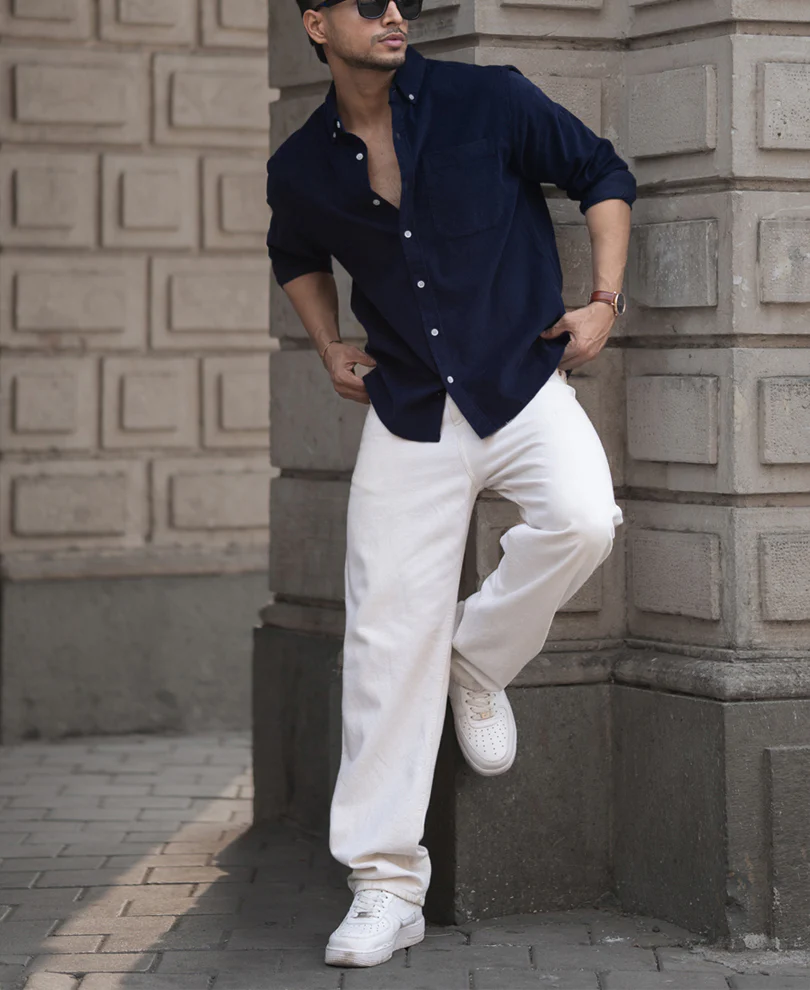 Navy Corduroy Shirt - Image 5