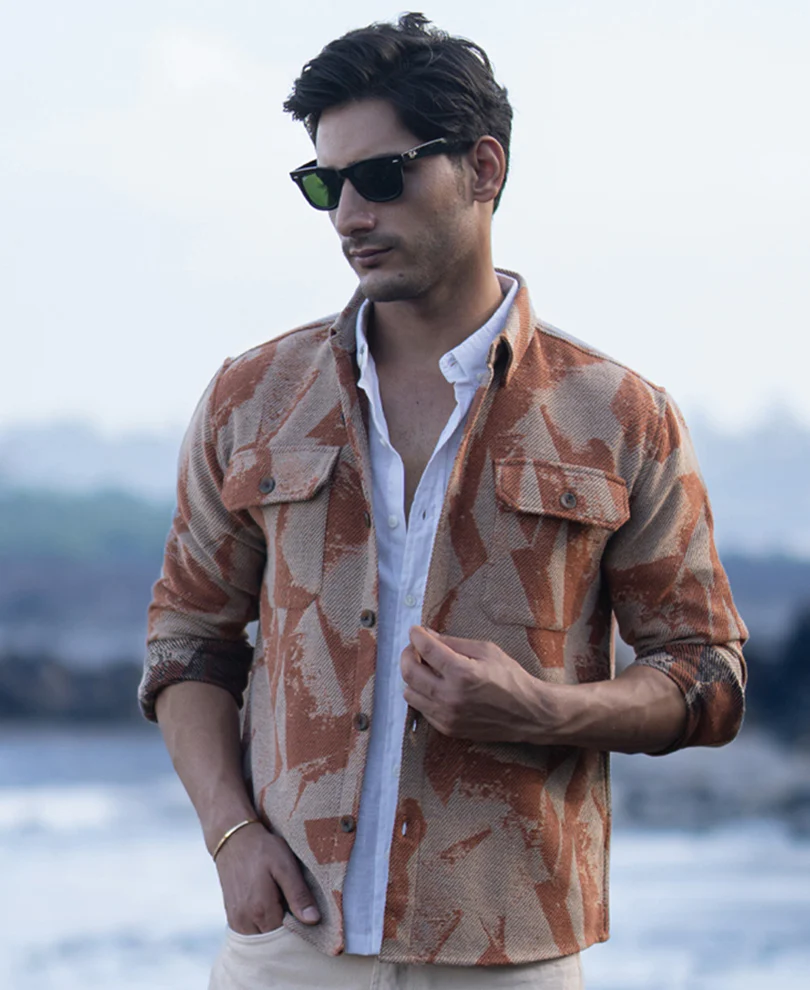 Ochre Jacquard Overshirt - Image 2