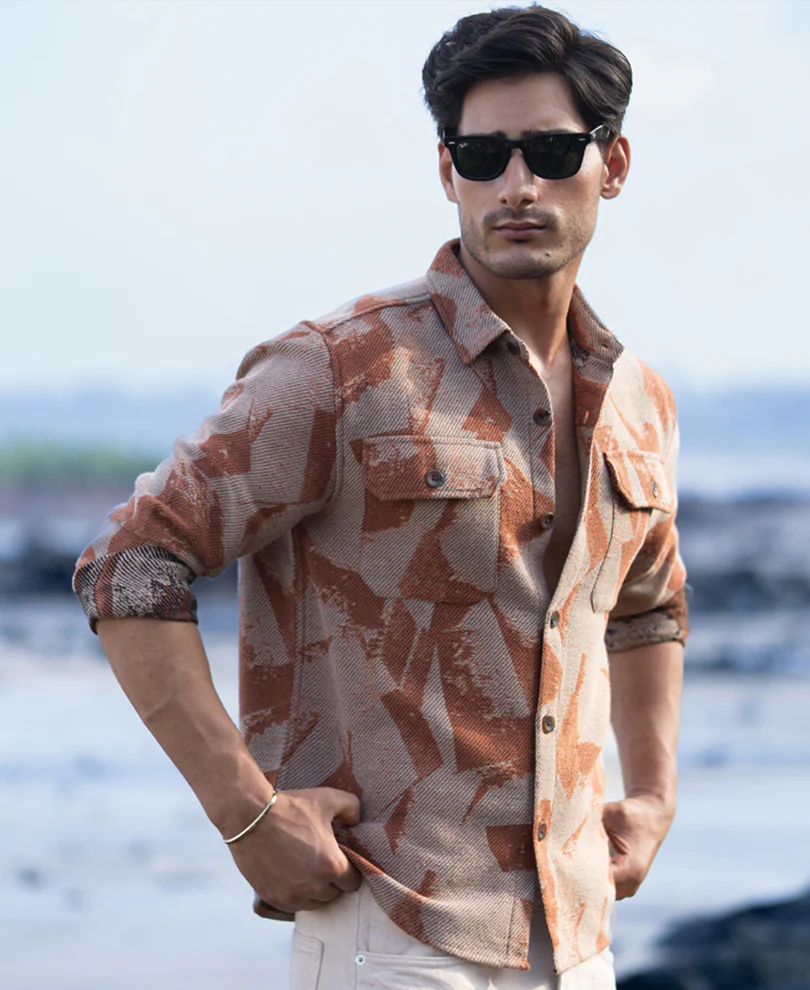 Ochre Jacquard Overshirt - Image 4
