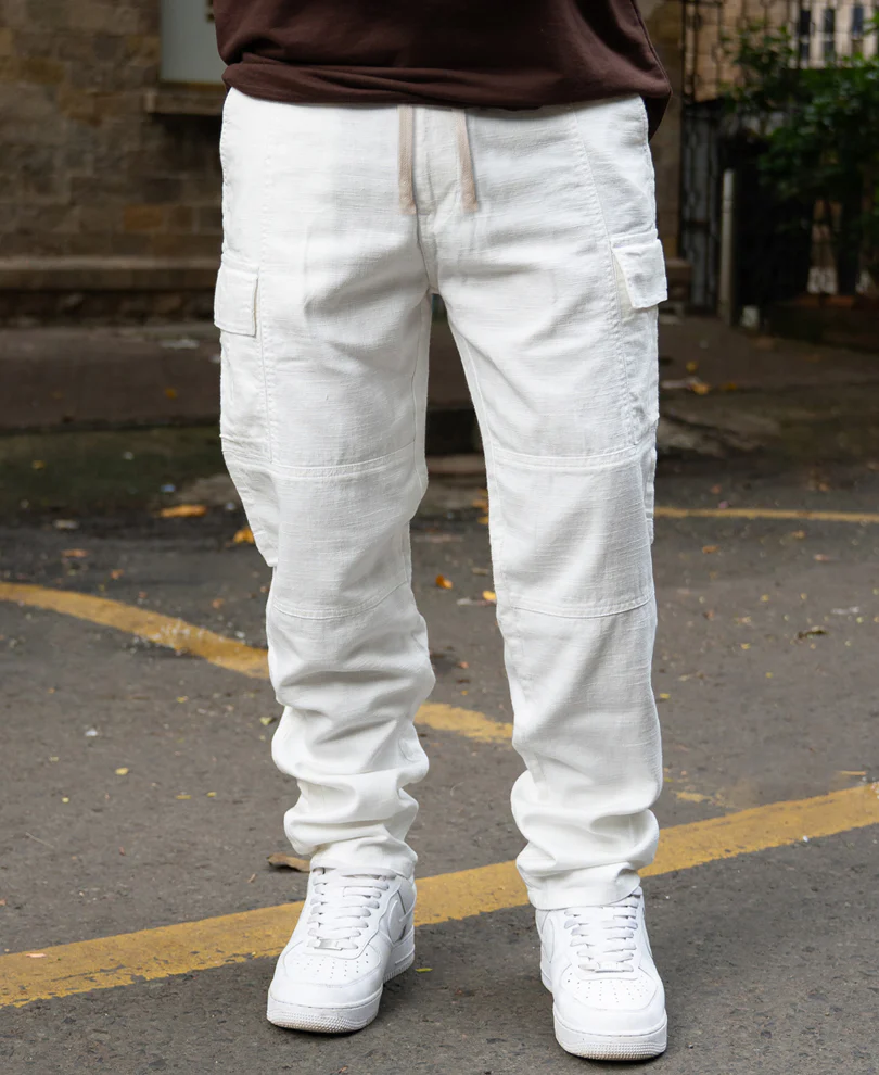 Off-White Cotton Cargo Pant - Image 3