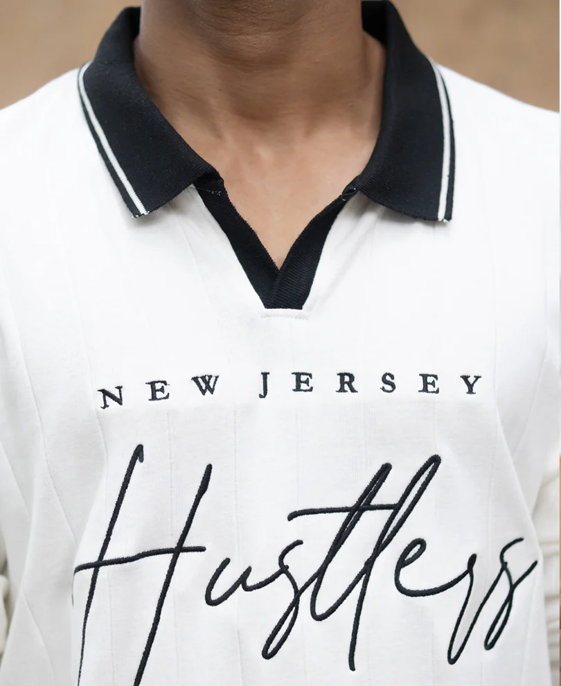 Off-White Embroidered Hustler Knit T-Shirt - Image 3