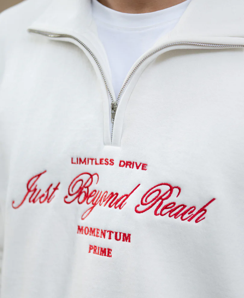 Off White Embroidered Fleece Sweatshirt - Image 5