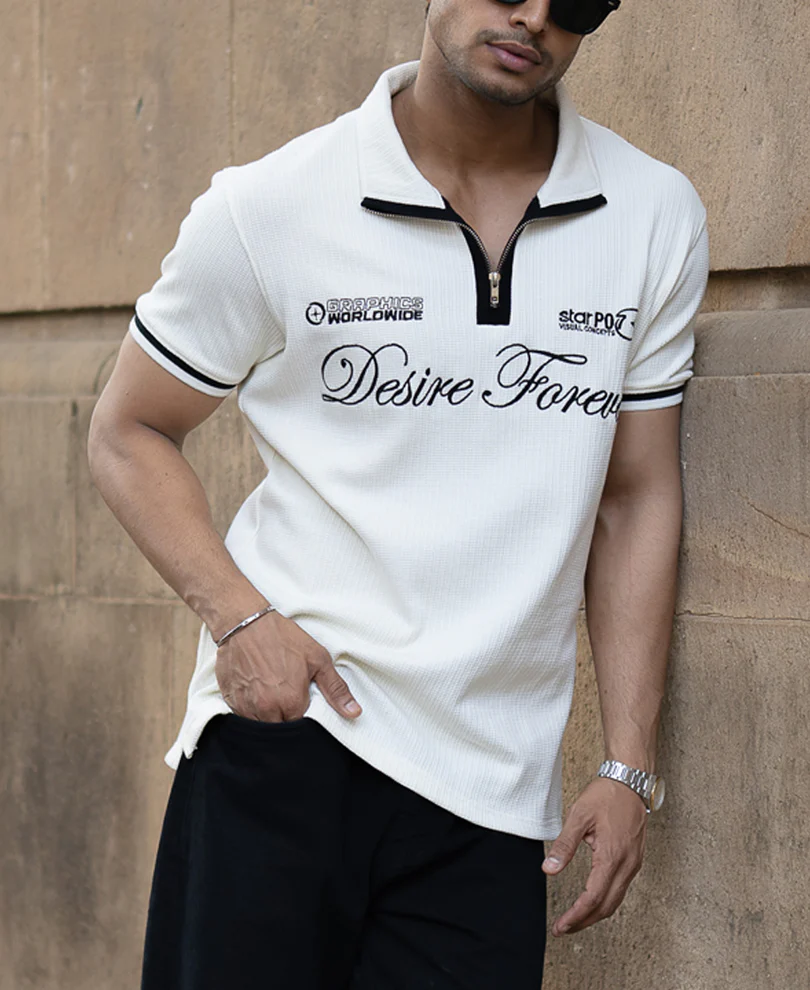 Off White Half Sleeves T-Shirt - Image 4