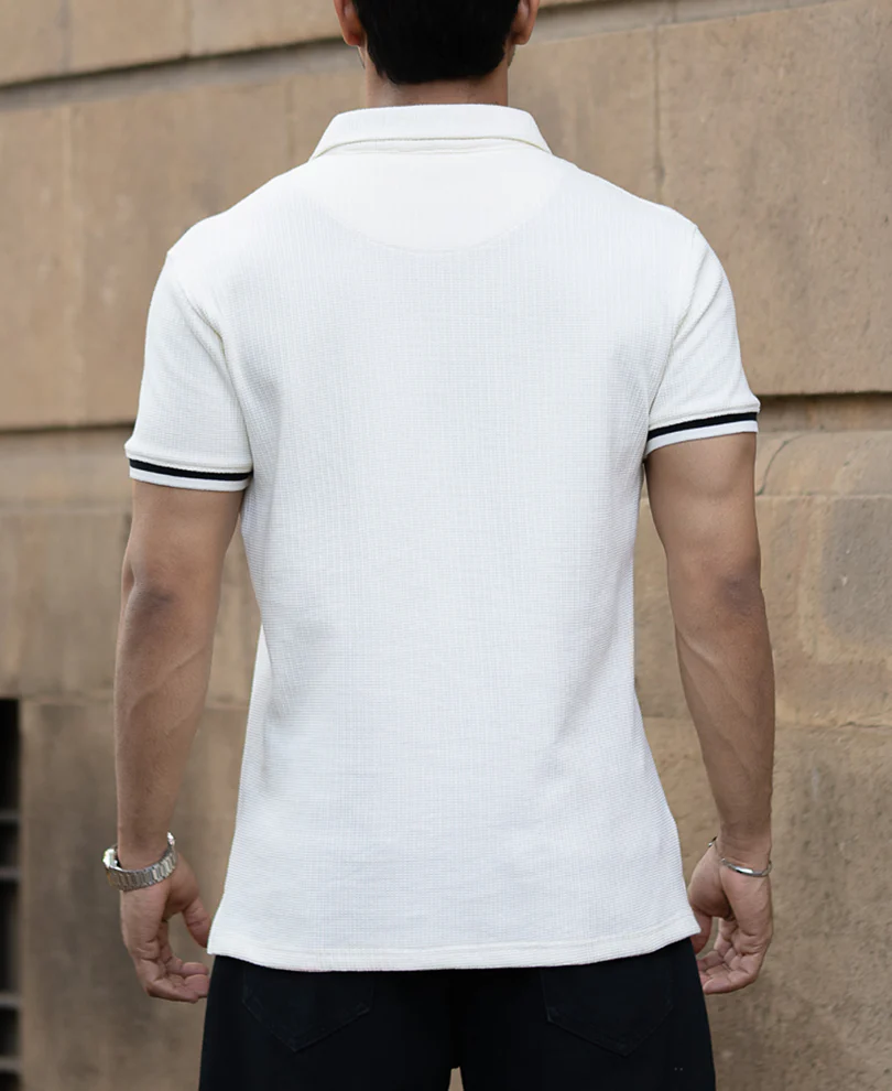 Off White Half Sleeves T-Shirt - Image 5