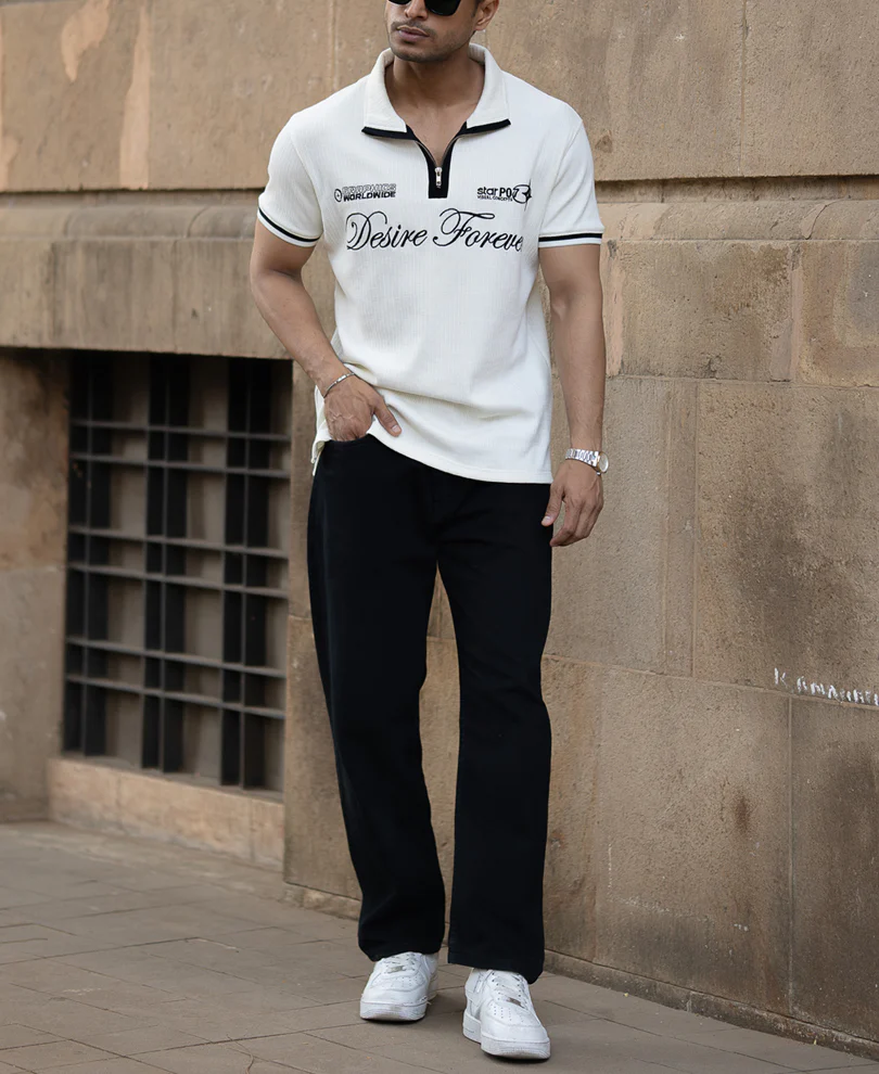 Off White Half Sleeves T-Shirt - Image 6