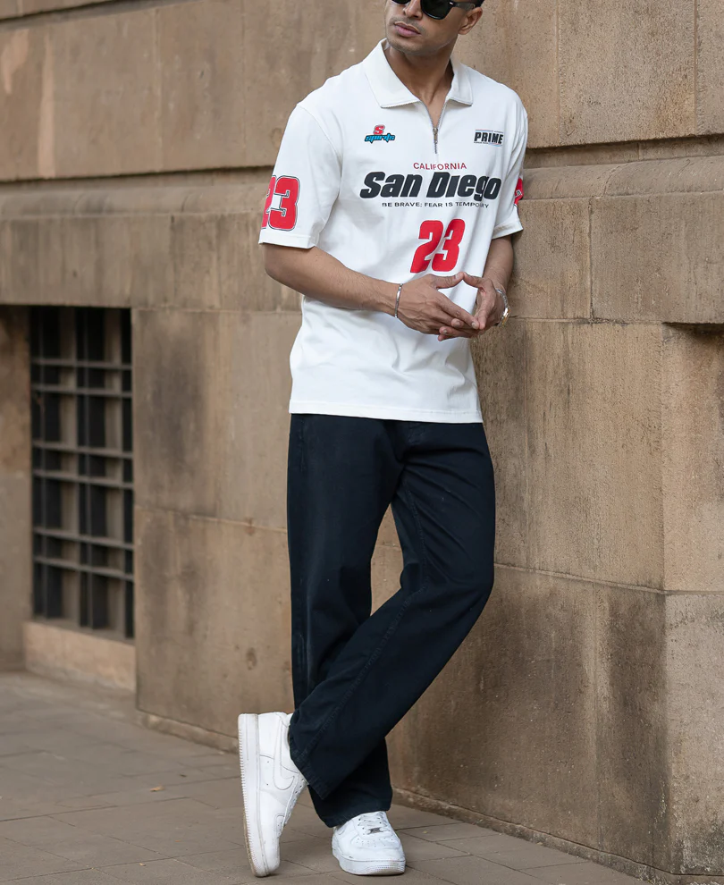 Offwhite Printed Zipper T-Shirt - Image 6