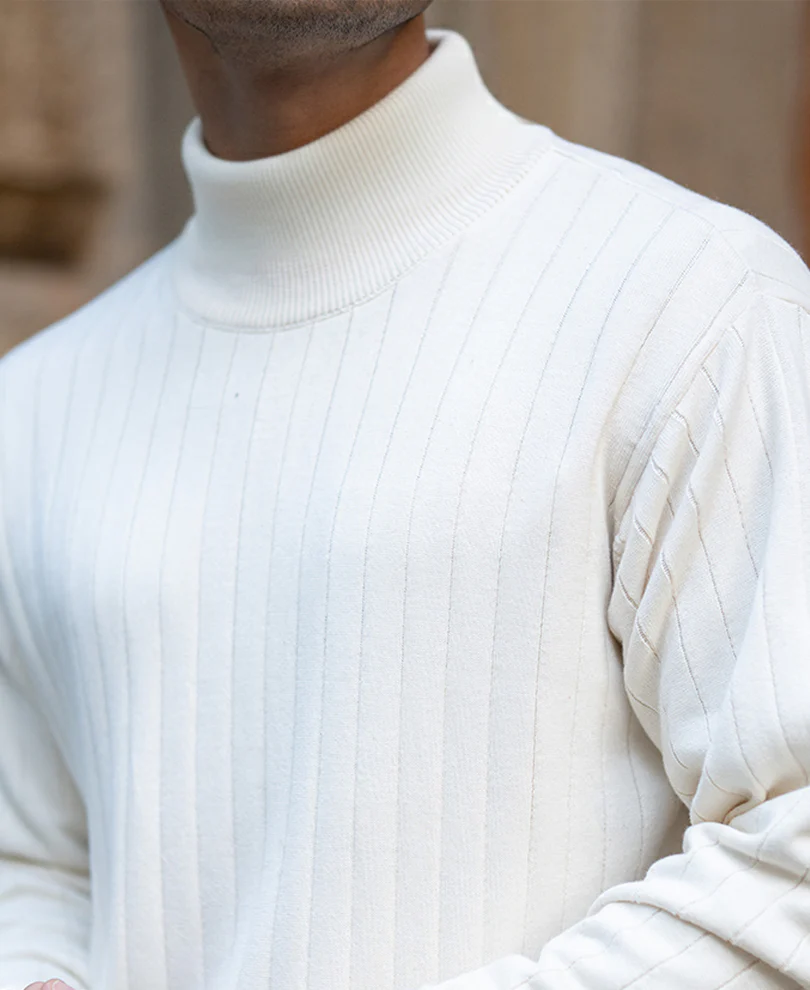 Off-White Structure Stripe High Neck Sweater - Image 5