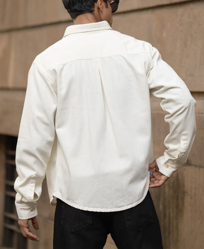 Off-White Structured Shirt With Pockets - Image 7