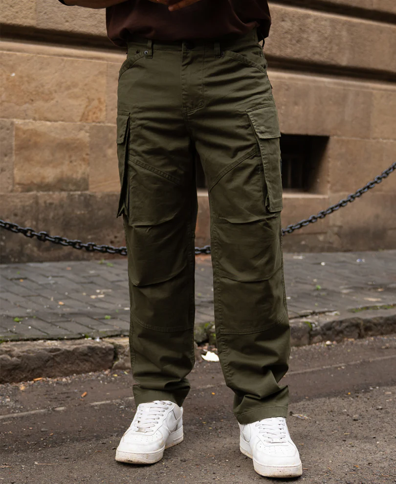Olive Cotton Cargo Trouser - Image 2