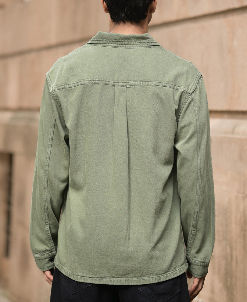Olive Denim Overshirt - Image 6