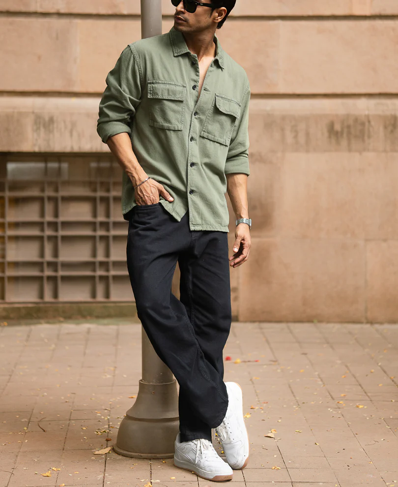 Olive Denim Overshirt - Image 7
