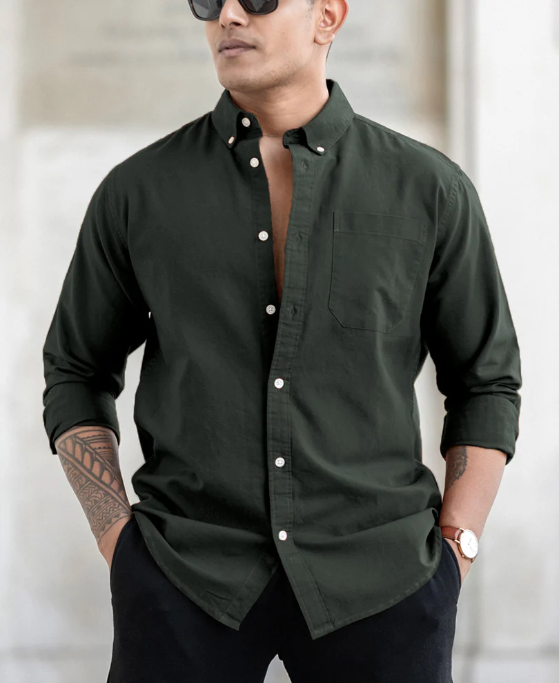 Olive Oxford Shirt - Image 2