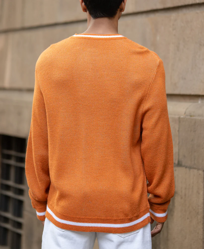 Orange Jacquard Sweater - Image 5