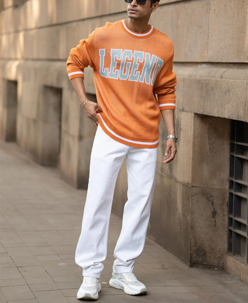 Orange Jacquard Sweater - Image 6