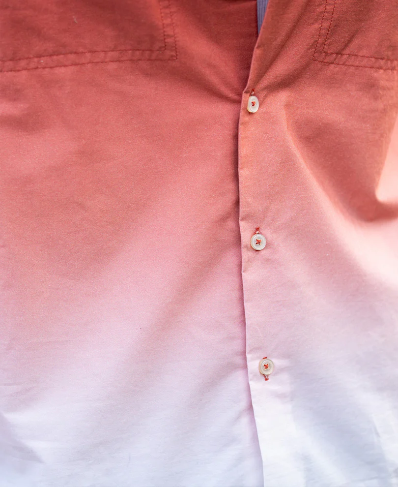 Orange Rust Ombre Pocket Shirt - Image 4