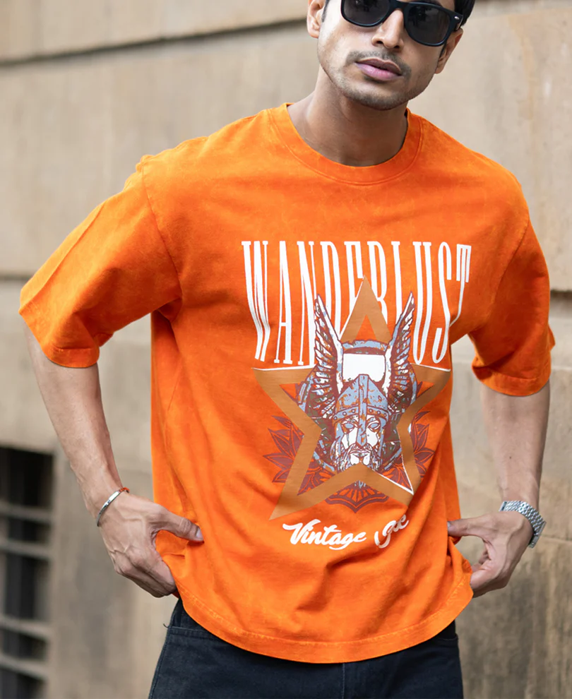Orange Washed Graphic T-Shirt - Image 2