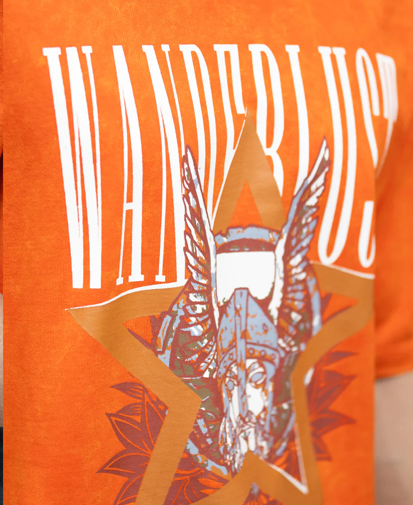 Orange Washed Graphic T-Shirt - Image 4