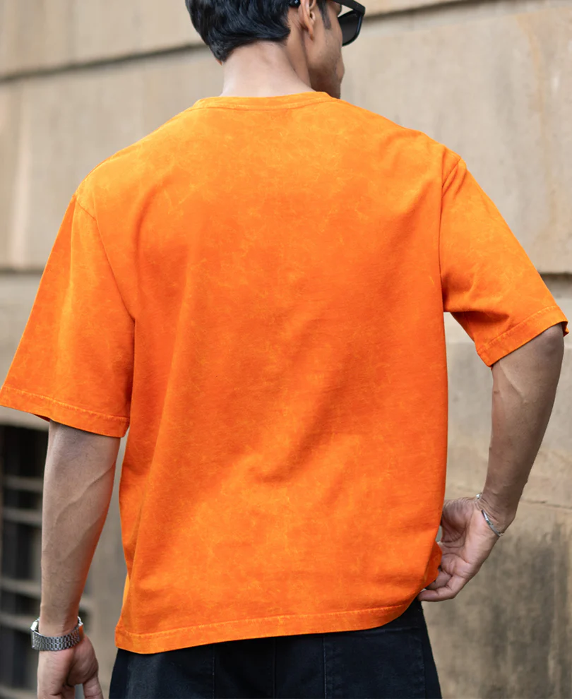Orange Washed Graphic T-Shirt - Image 5