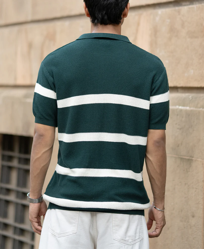 Pine Striped Zipper T-Shirt - Image 5