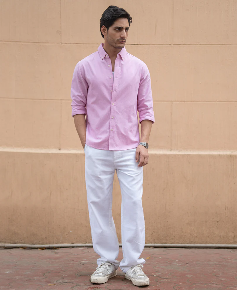 Pink Cotton Oxford Shirt - Image 7