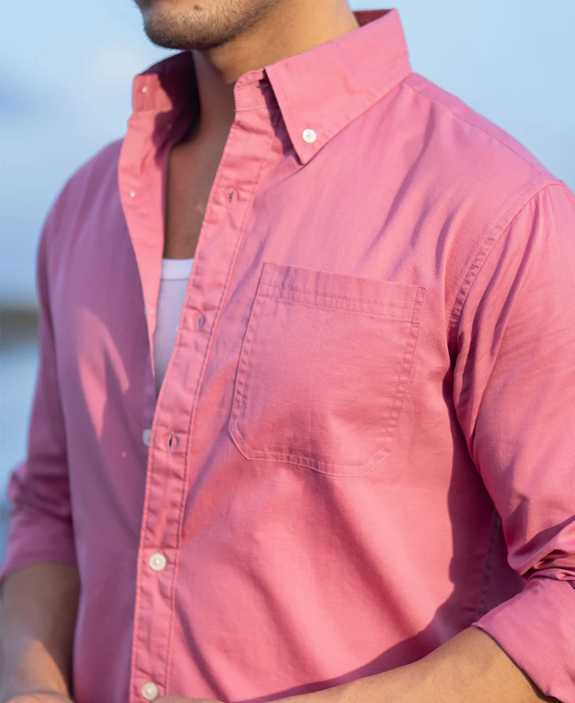 Rogue Pink Structured Buttondown Shirt - Image 4