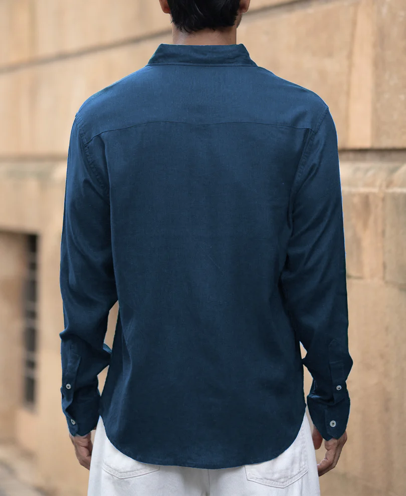 Loyal Blue Linen Blend Shirt - Image 4