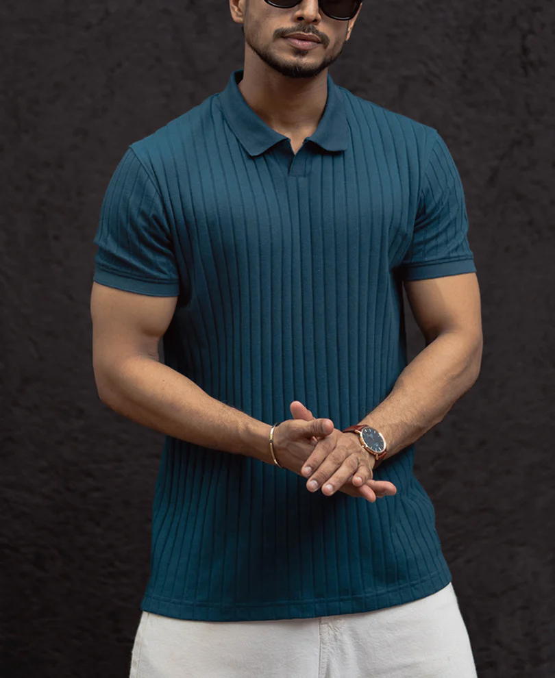 Royal Blue Regular Fit Half Sleeves T-Shirt - Image 2