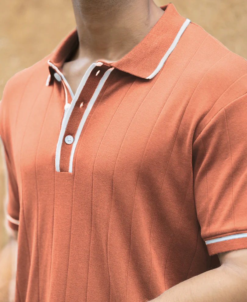 Russet Knit Polo T-Shirt - Image 3