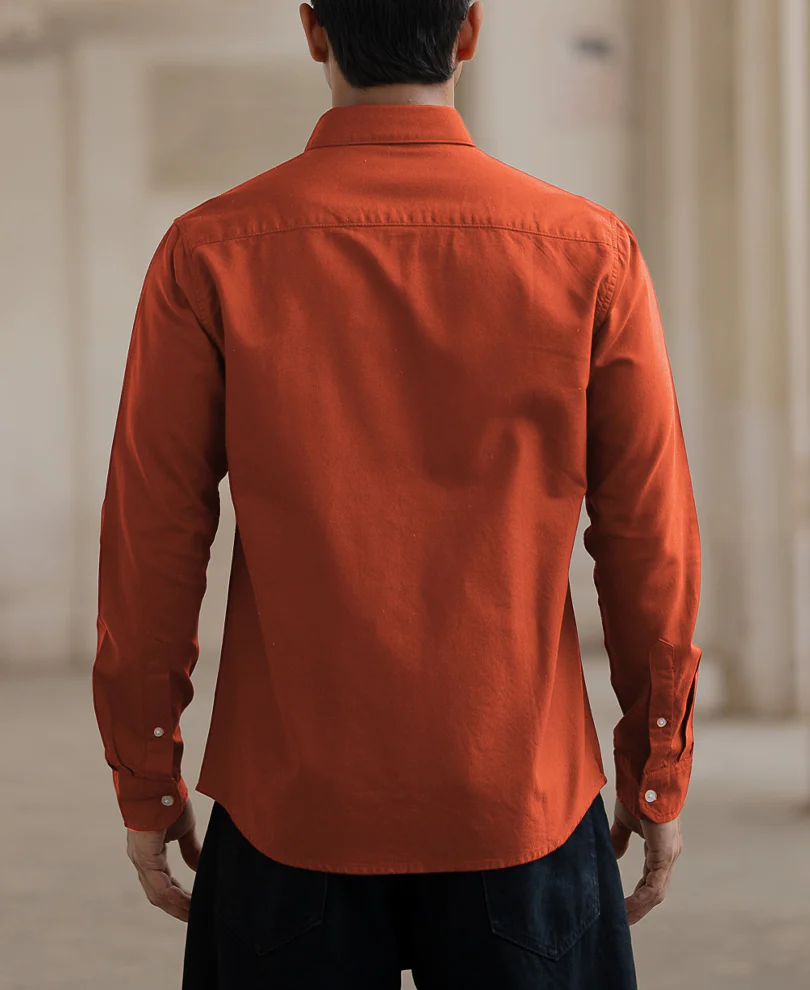 Rust Lightweight Oxford Shirt - Image 4