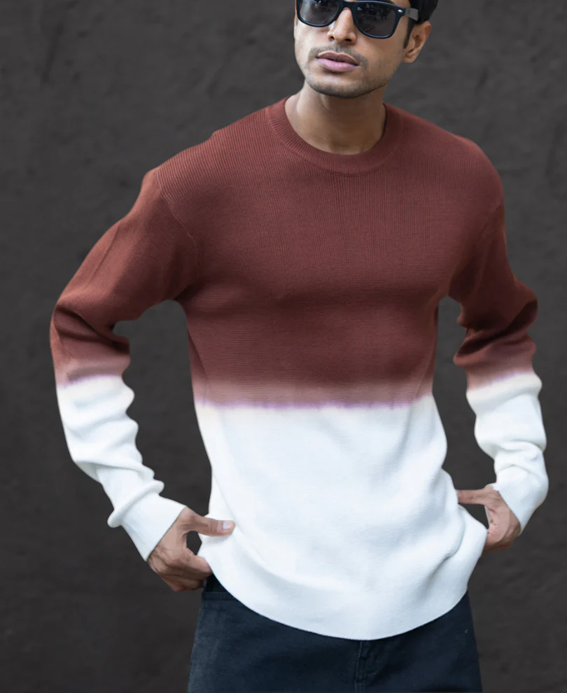 Rust Ombre Knit T-Shirt - Image 2