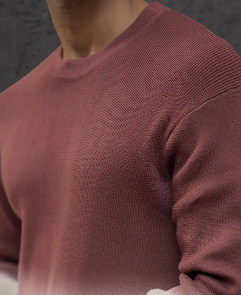 Rust Ombre Knit T-Shirt - Image 3