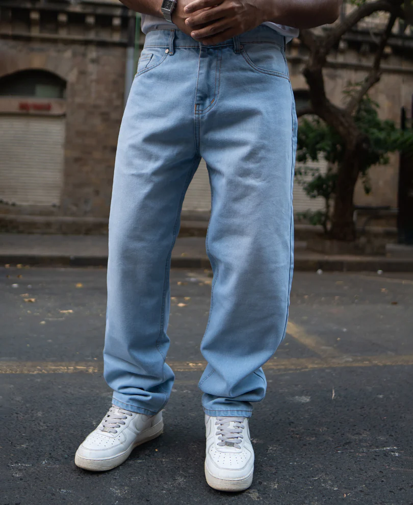 Sky Blue Baggy Fit Jeans - Image 2