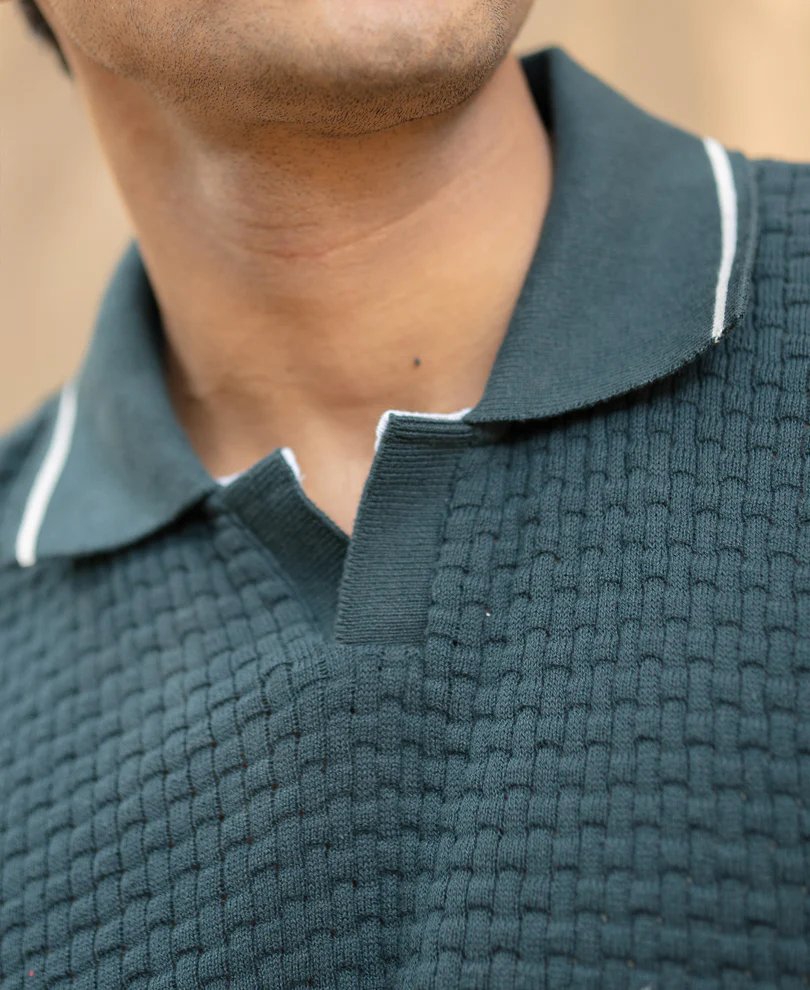 Teal Knitted T-Shirt - Image 3