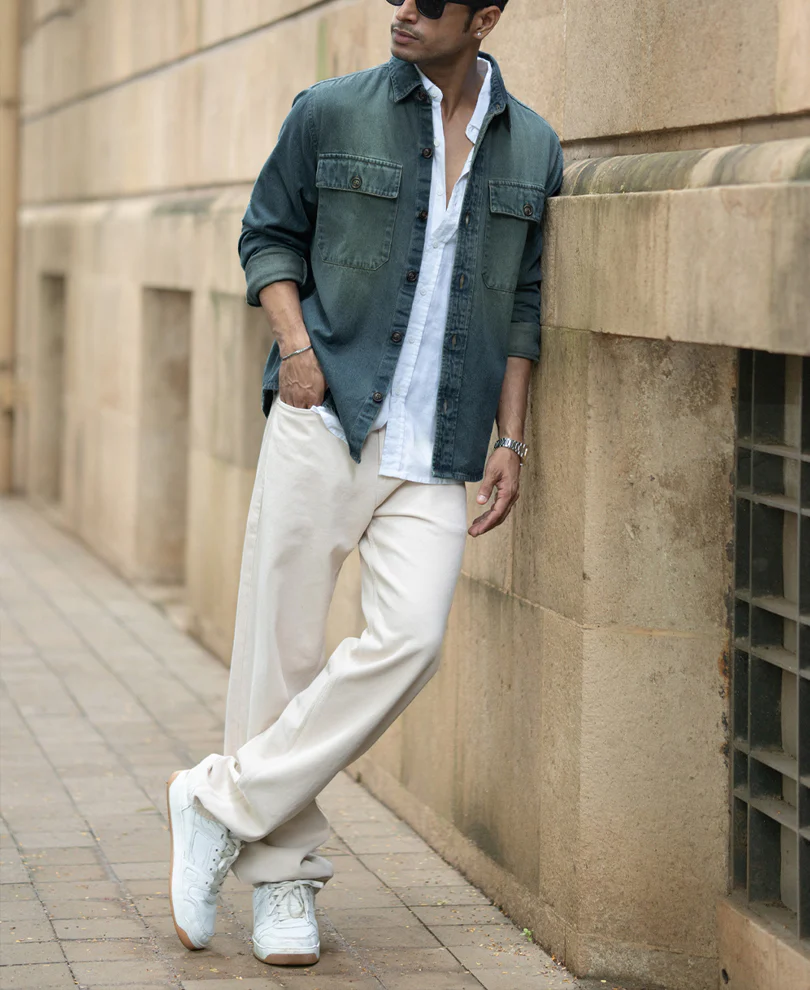 Tinted Blue Denim Overshirt - Image 7