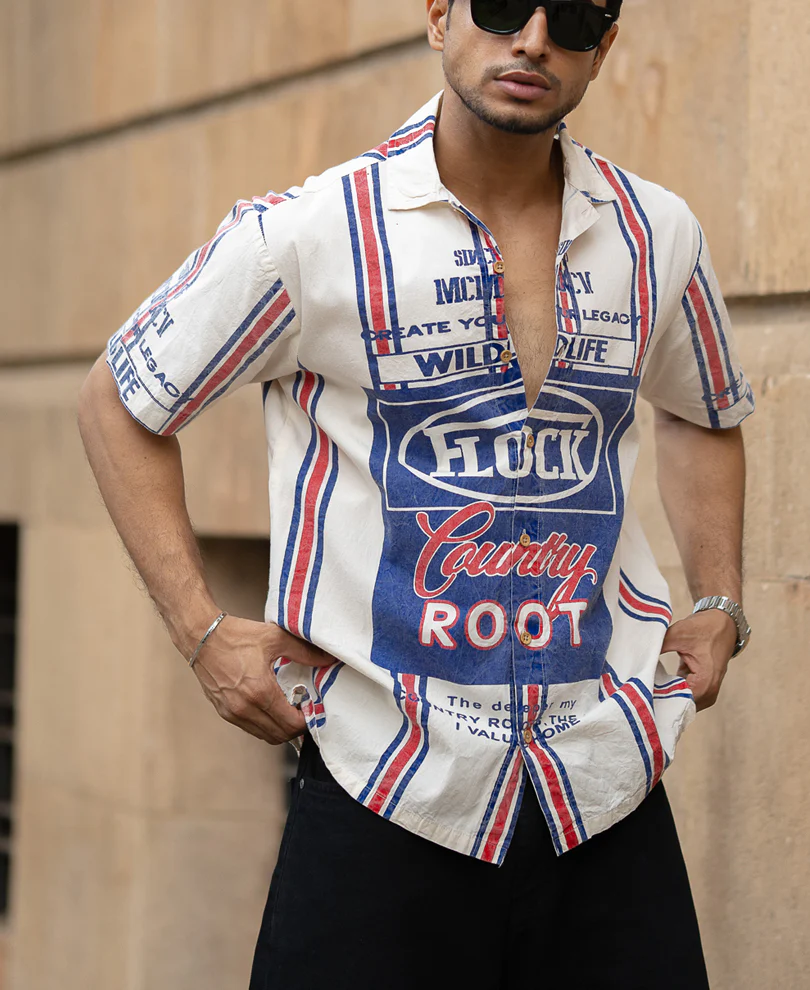 Washed Stripe Print Shirt - Image 2