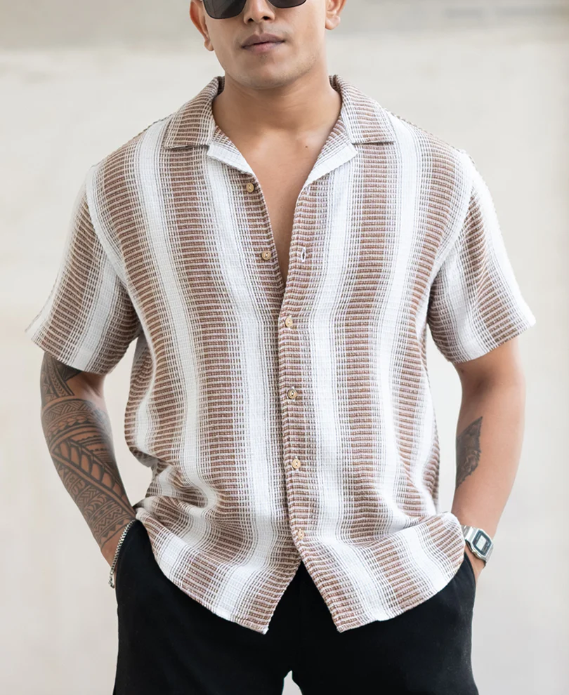 Brown Broad Stripe Shirt - Image 3