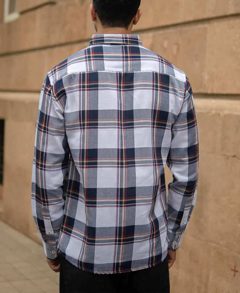 White Checks Shirt With Pocket - Image 5
