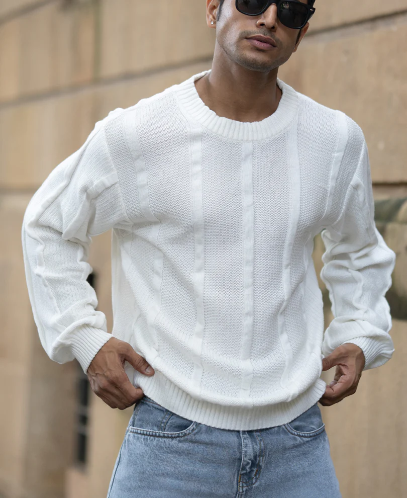 White Cotton Structured T-Shirt - Image 3