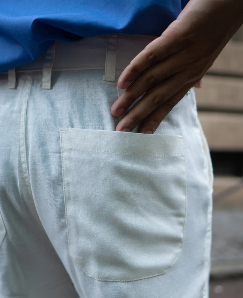 White Flowy Linen Pant - Image 5