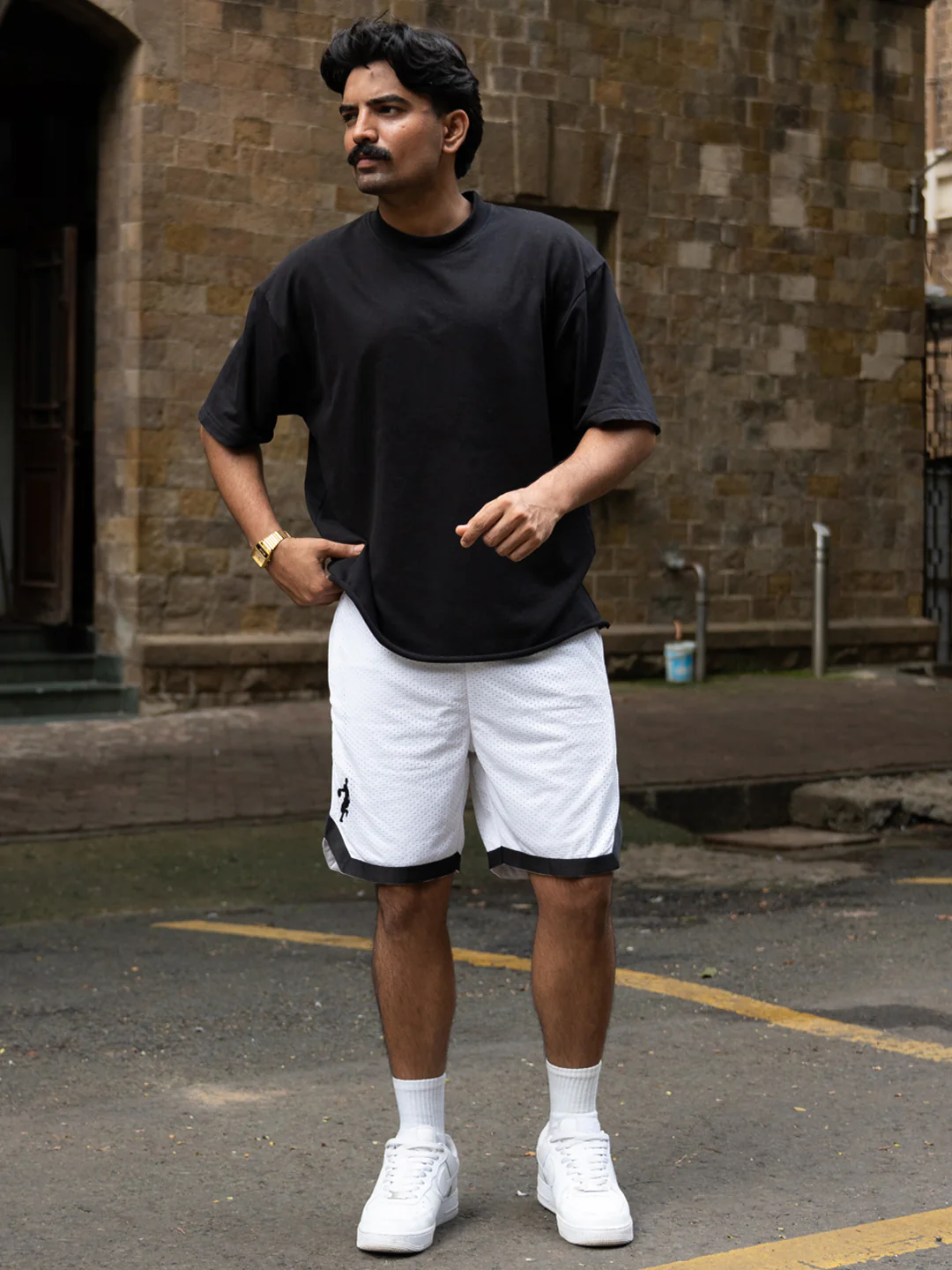 White Mesh Basketball Short - Image 4
